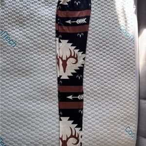 Print Leggings in Black and Brown